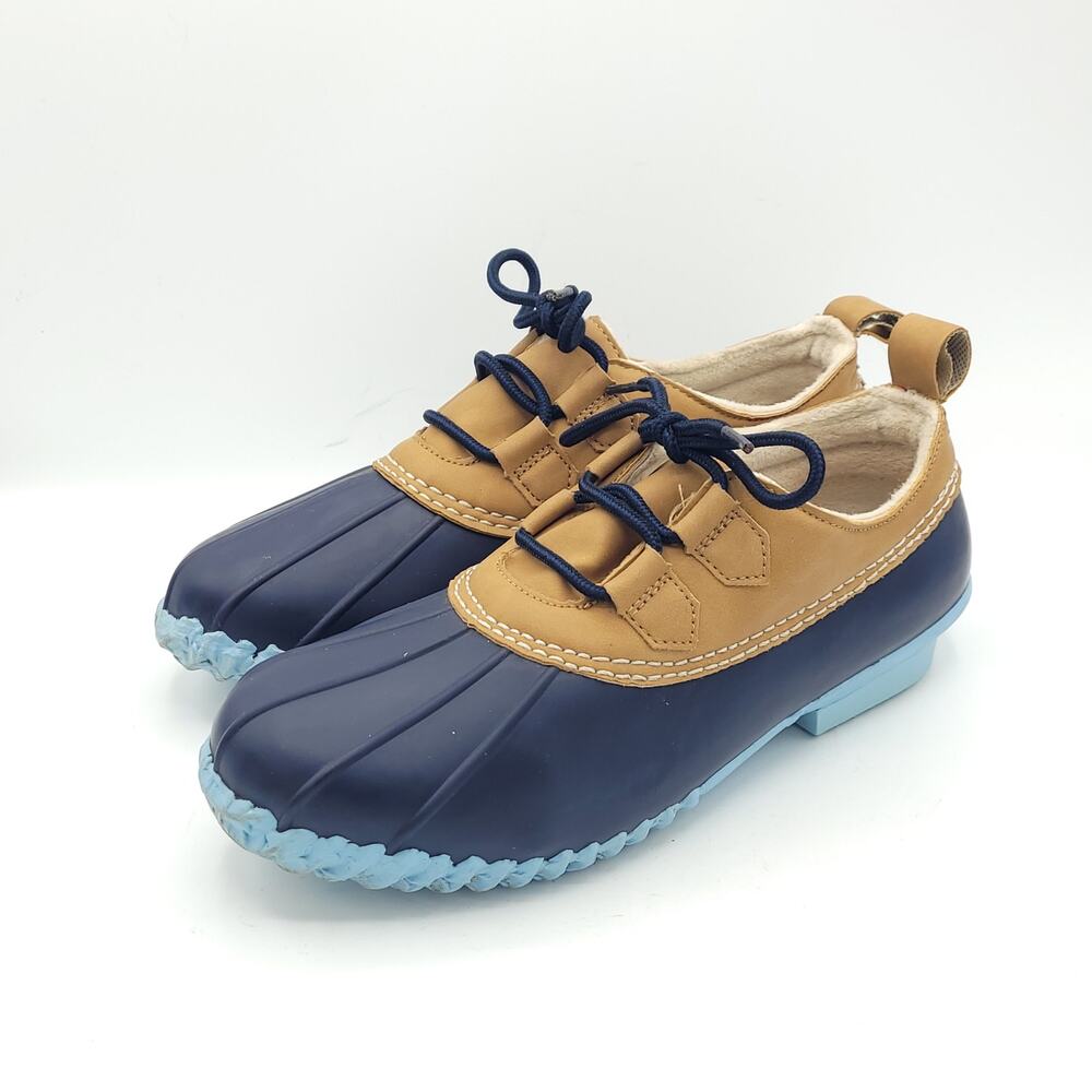 Jambu jbu Glenda Beige Navy  Waterproof Rain Duck women's size 8